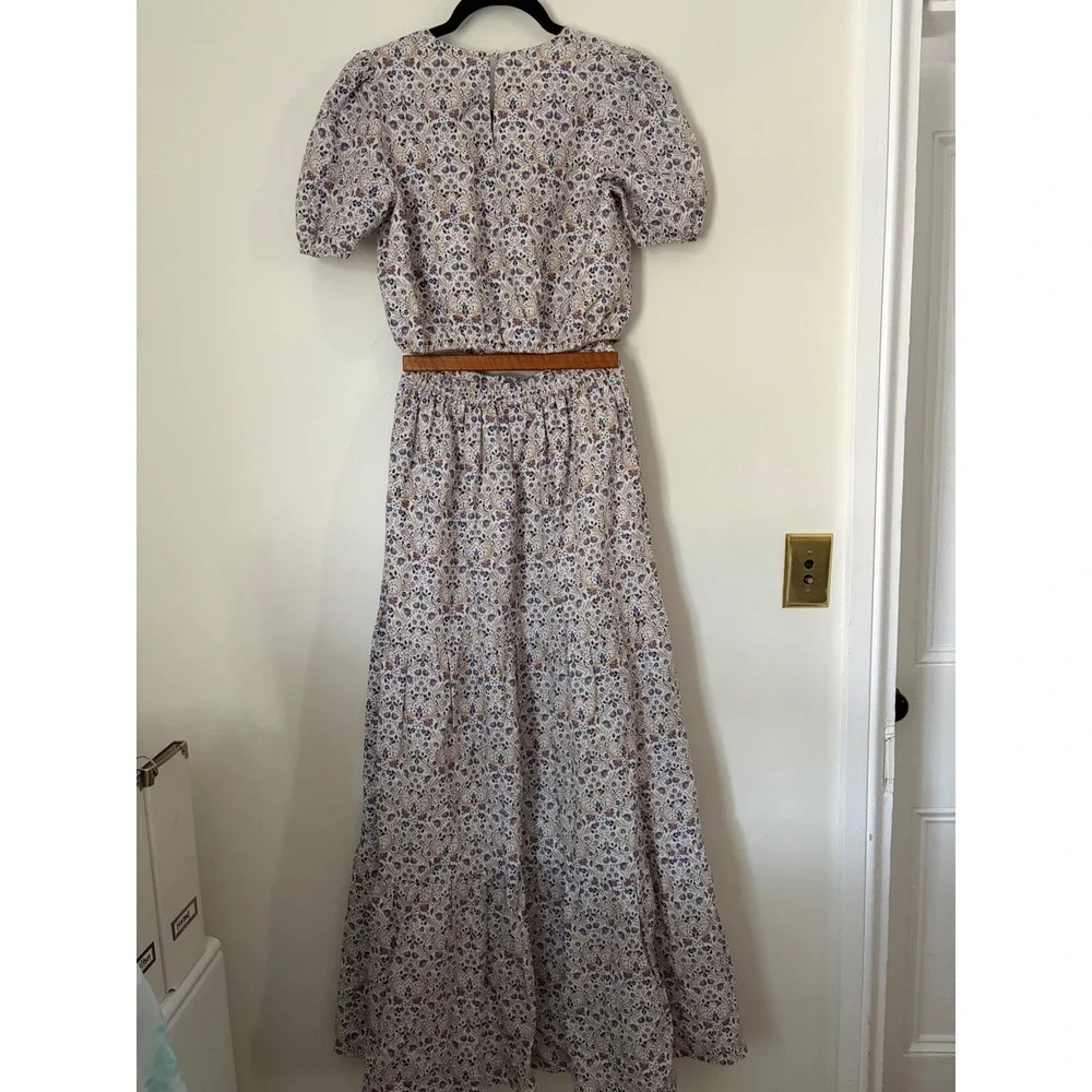 Cami NYC Flor Spring Tapestry 2 Piece Set: Crop Top Sz XS Tiered Maxi Skirt Sz S